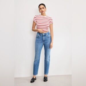Good American Soft-tech Good Legs Straight Jeans in Indigo448 - Size 6-12